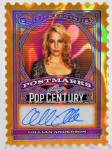 Collectible card with Gillian Anderson's signature and 'Pop Century' branding
