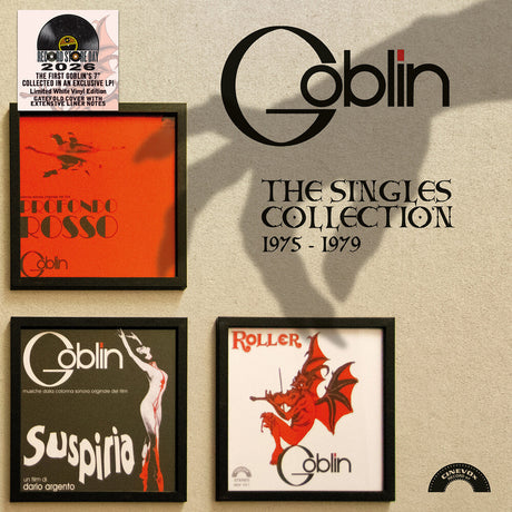 Album covers of Goblin's 'The Singles Collection 1975-1979' with the band's logo.