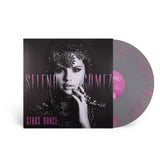 Black and white album cover of Selena Gomez with a floral headpiece, wearing a beaded outfit, with the text 'STELLA GOMEZ STARS DANCE' on the top and bottom.