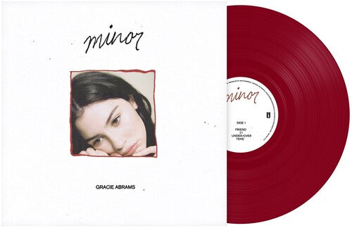 Gracie Abrams Minor album red vinyl record with album cover featuring artist portrait