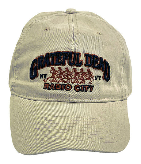 Beige cap with 'Grateful Dead' and 'Radio City' text on a white background