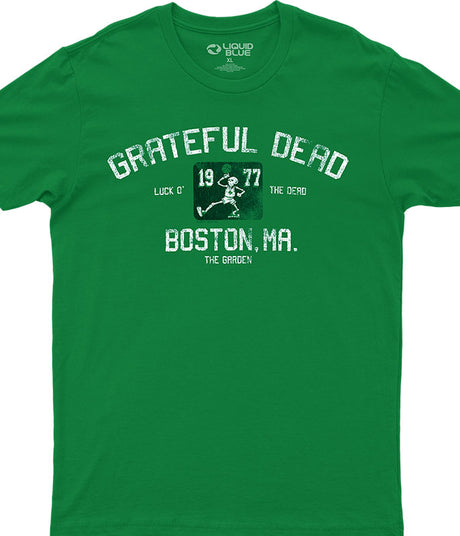 Green t-shirt with 'Grateful Dead' text and graphics related to Boston, MA concert.
