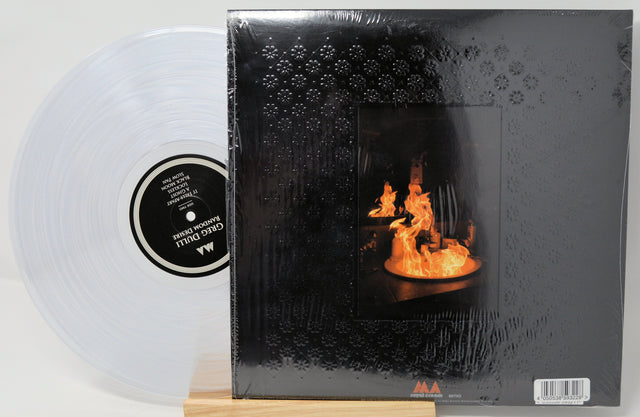 Greg Dulli 'Random Desire' clear vinyl record with fire-themed back cover art