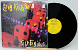 Vinyl record with colorful cover featuring 'Greg Kihn Band' and 'Kihnagious'.