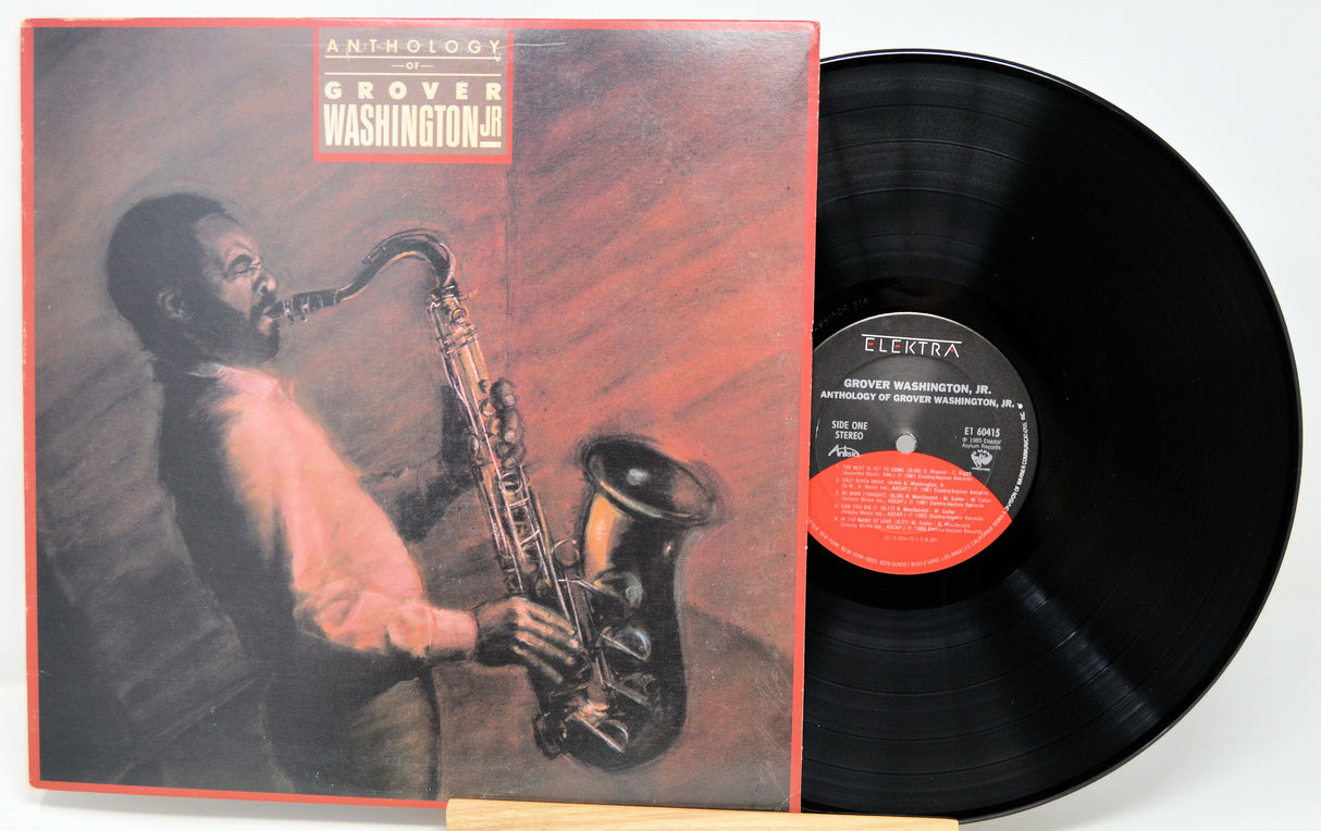 Vinyl record and cover featuring a saxophonist, with 'Elektra' label visible.