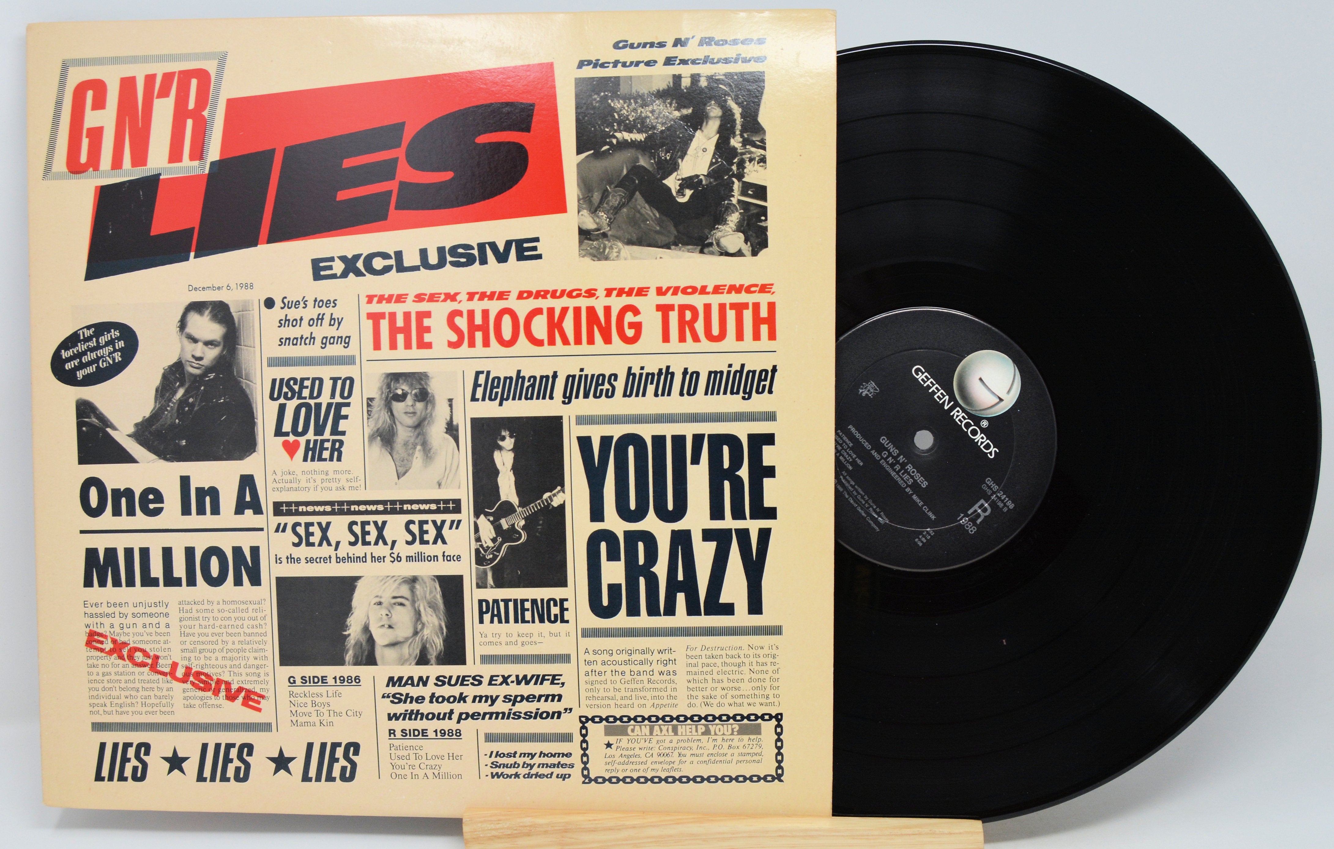 Guns N Roses - G N' R Lies, Vinyl Record Album LP, Patience, Axl
