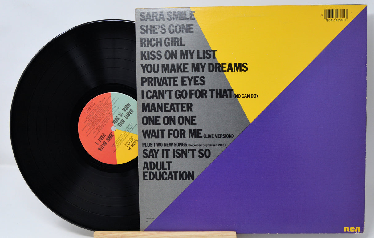 Vinyl record with a colorful cover featuring song titles and a RCA label.