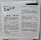 The back cover of the Hank Mobley Quartet 'Love for Sale' LP 5066 on Blue Note Records, showing detailed tracklist text, credits, and copyright information on a white background.