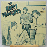 Album cover with illustration of three people and text 'The Happy Thoughts' on a beige background