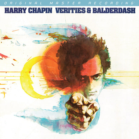 Album cover with colorful abstract design and text 'Harry Chapin Verities & Balderdash' at the top.