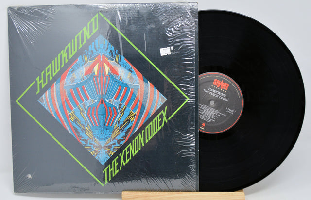 Front cover of Hawkwind's 'The Xenon Codex' vinyl LP with sci-fi geometric artwork
