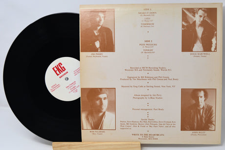 Vinyl record with a brown cover featuring black and white portraits and text.