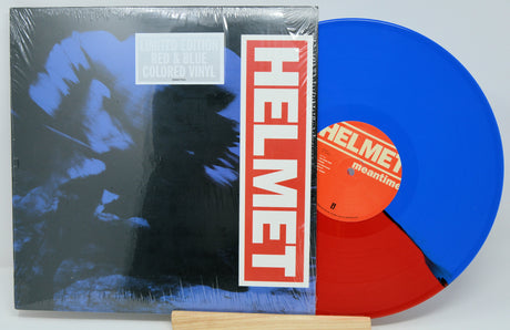 Front cover of Helmet Meantime album with limited edition red and blue colored vinyl record