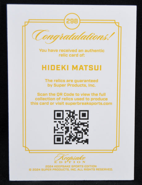 Hideki Matsui - 2024 Keepsake Sports Relic 58/99