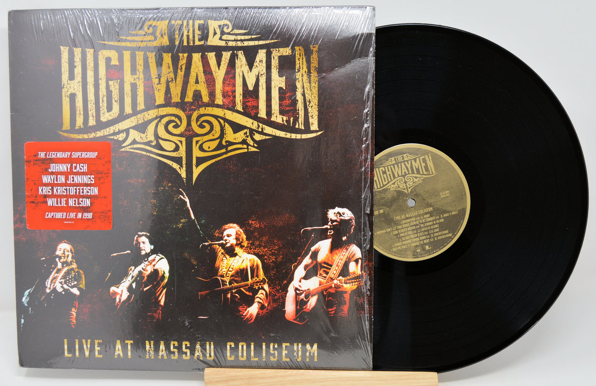 Vinyl record and cover for 'The Highwaymen' live at Nassau Coliseum