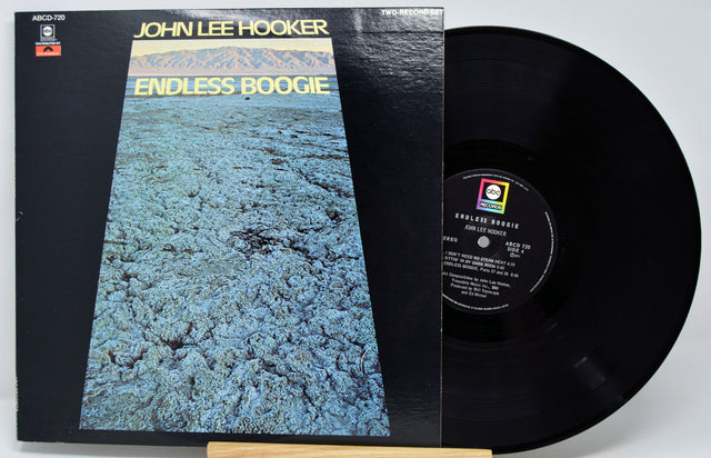 Vinyl record with 'Endless Boogie' by John Lee Hooker on a white background