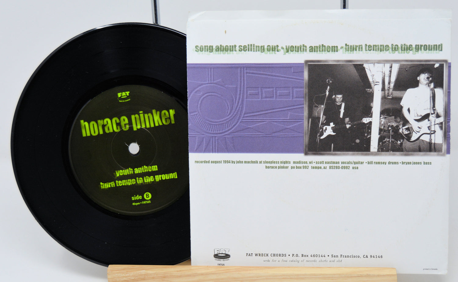 Vinyl record and its cover with 'horace pinker' on the record and album cover design.