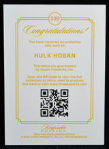 Certificate of authenticity for Hulk Hogan Gem Relic Keepsake Edition card with QR code