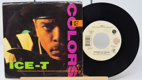Vinyl record and cover with 'ICE-T' on a white background