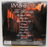 Back cover of Imbolg's 'The Sorrows' vinyl album featuring tracklist and gothic design