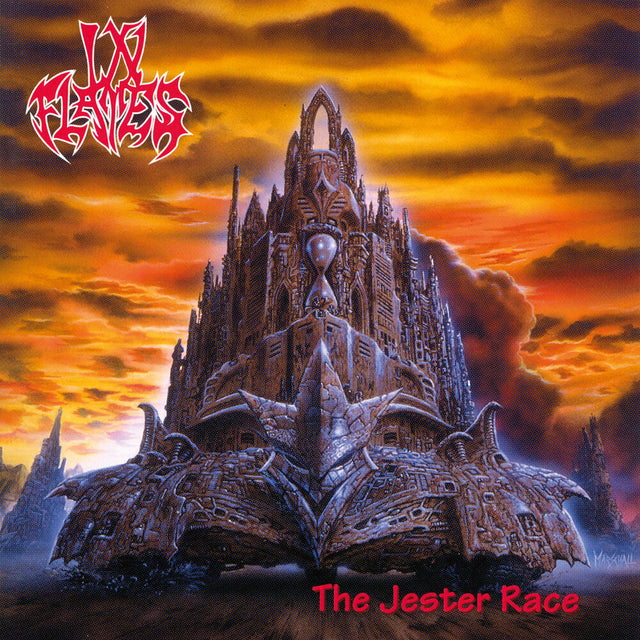 Album cover with a fantasy castle and 'In Flames' logo against a fiery sky.