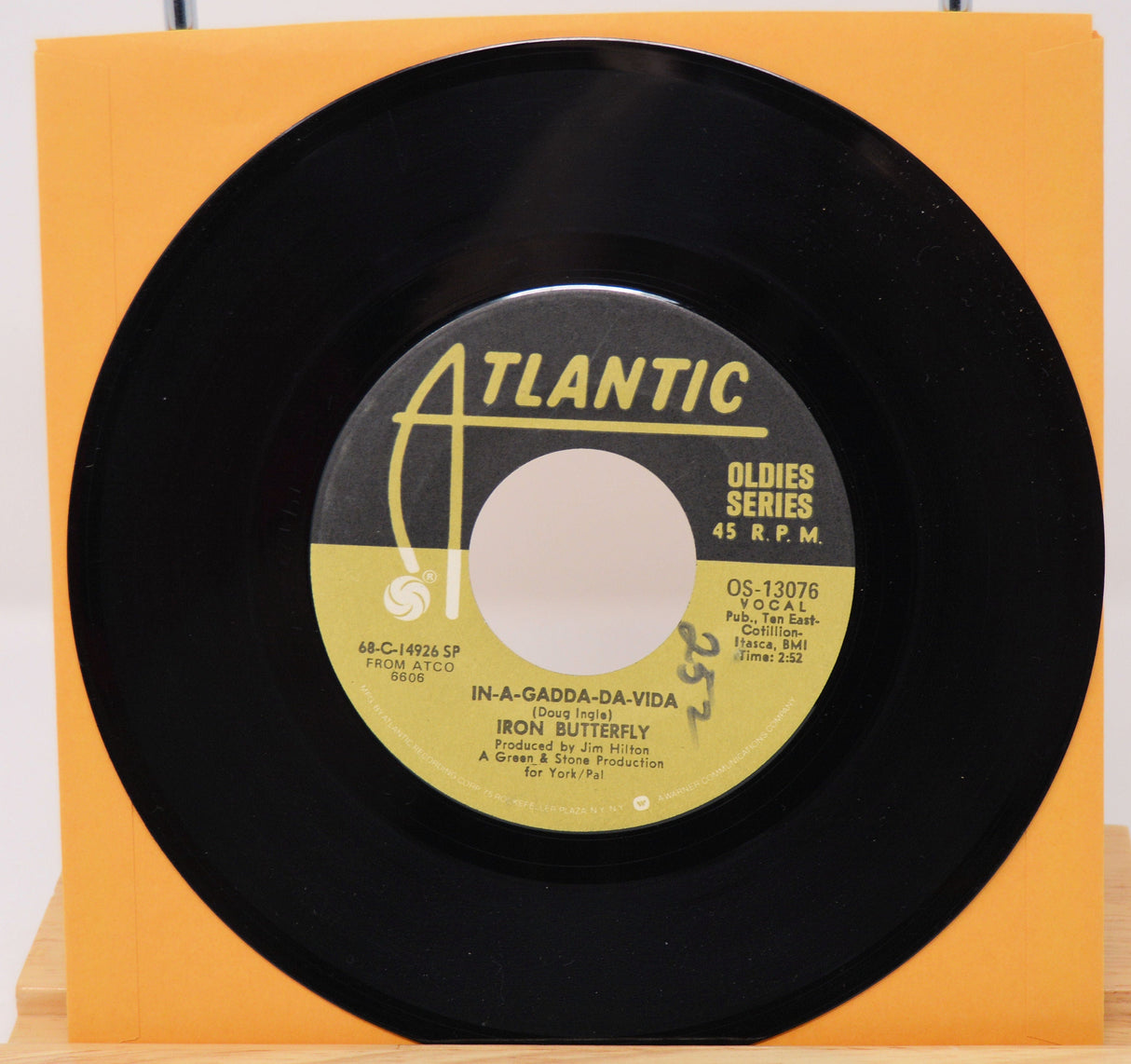 Iron Butterfly In-A-Gadda-Da-Vida 45 RPM Atlantic Oldies Series vinyl record