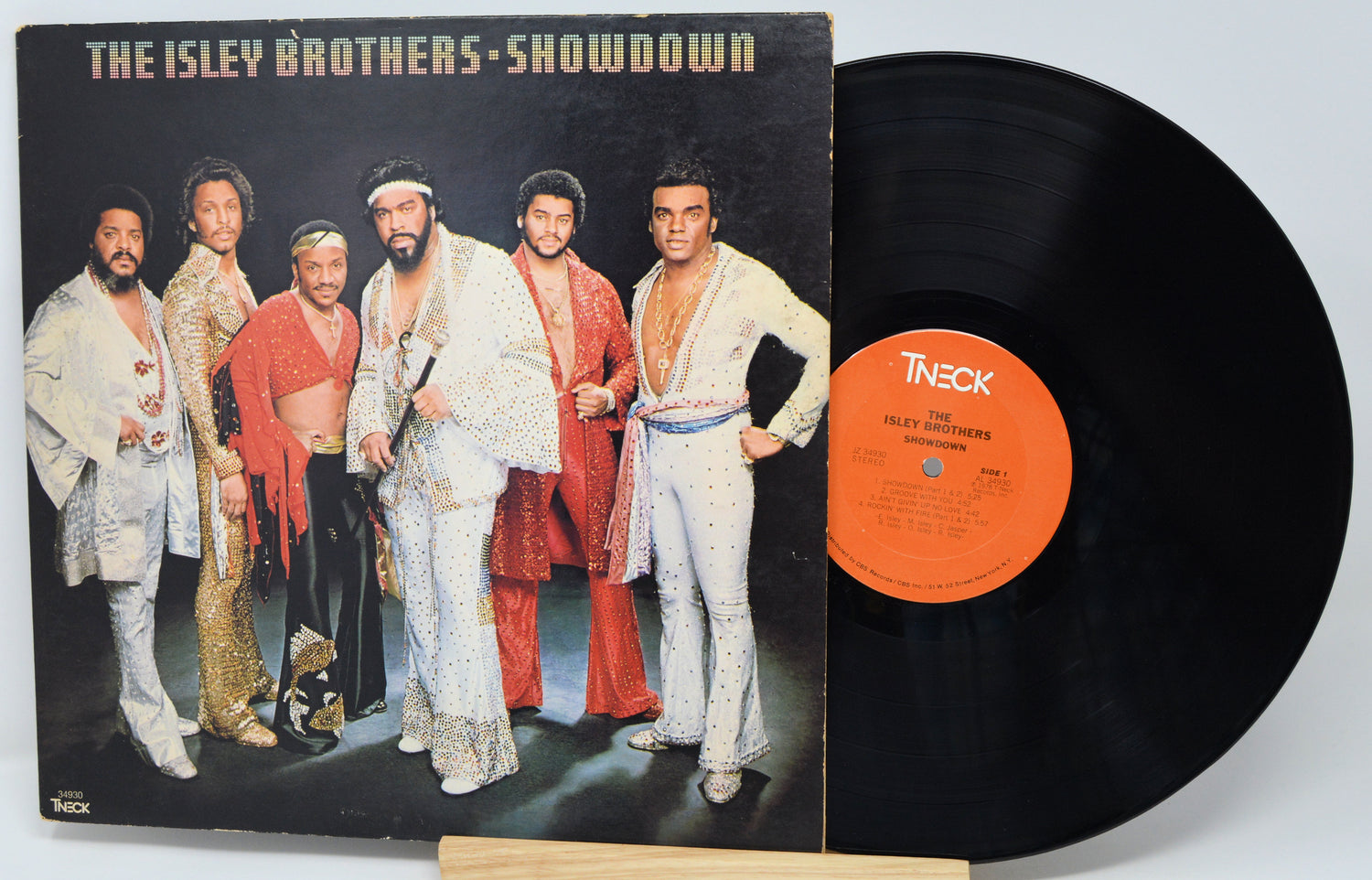 Vinyl record with cover featuring The Isley Brothers and 'T Neck' label.
