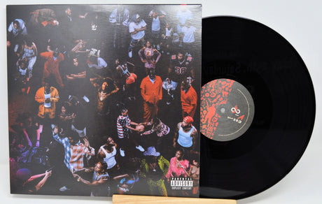 Front cover of JID's The Forever Story vinyl LP with vibrant street scene and diverse group of people