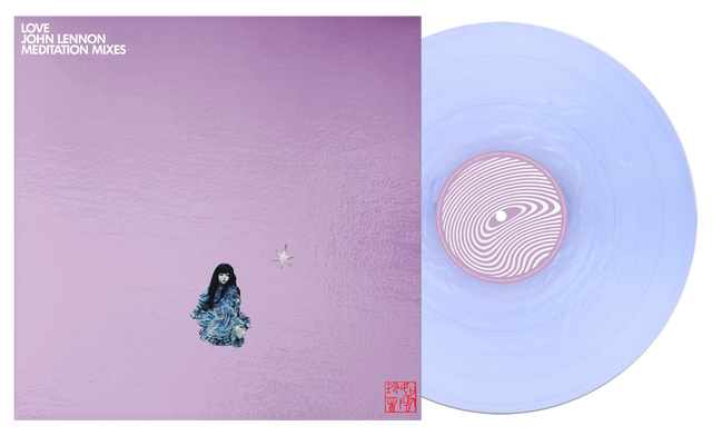 Vinyl record and cover with a purple gradient and artistic design.
