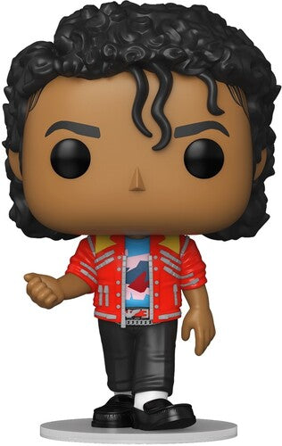 Funko Pop! vinyl figure of a person in a red jacket with a colorful design on a white background
