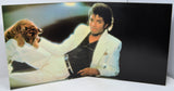 Album cover with a person in a white jacket and tiger, on a black background
