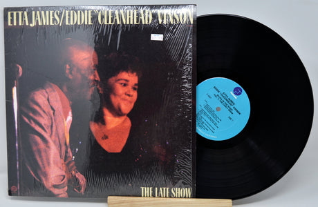 Vinyl record with cover featuring Etta James and Eddie 'Cleanhead' Vinson, titled 'The Late Show'.