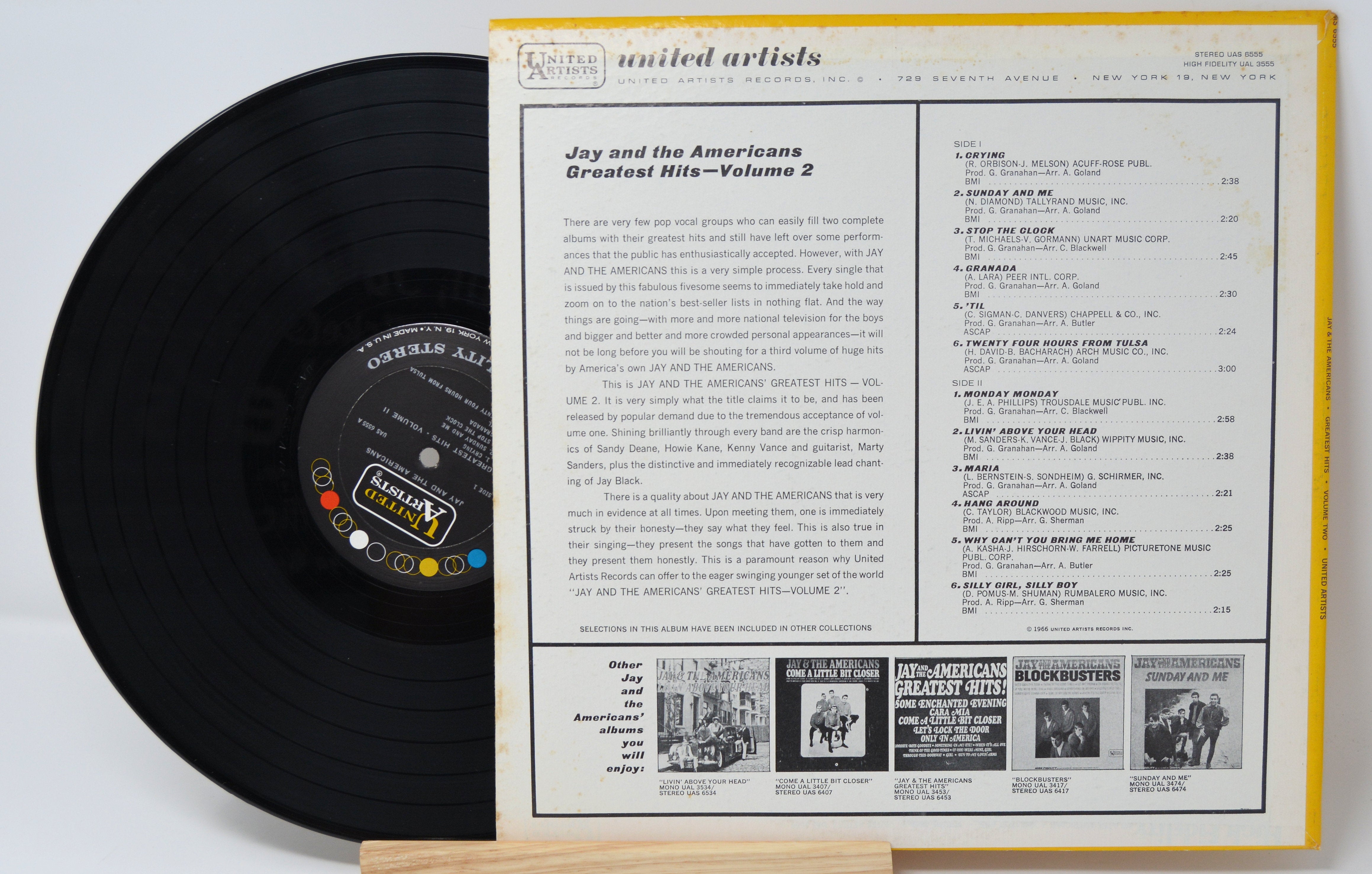 Jay The Americans Greatest Hits Vol 2 Vinyl Record Album LP Joe Jay the americans greatest hits vol 2 vinyl record album lp joe