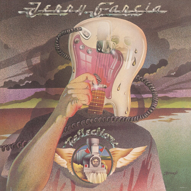 Album cover with a stylized guitar and hand, featuring the text 'Jerry Garcia Reflections'.