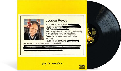 A vinyl record of Reyez, Jessie - Paid In Memories with the album cover in the background.