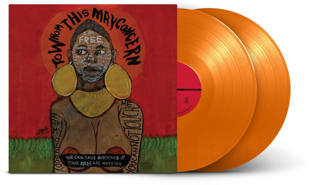 Vinyl records with a colorful cover featuring an illustration of a person.