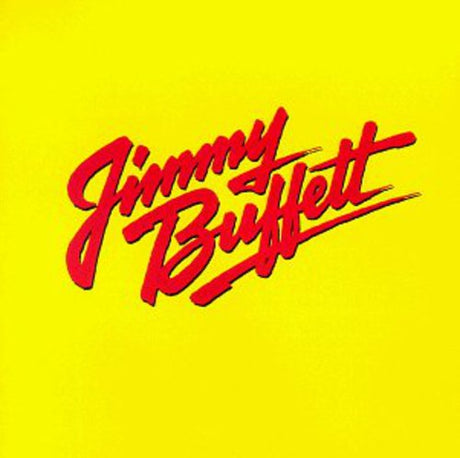 Red 'Jimmy Buffett' logo on a yellow background