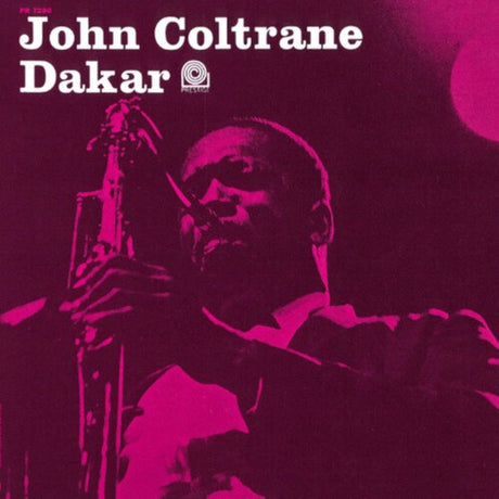 Album cover of 'Dakar' by John Coltrane with a stylized depiction of the musician playing saxophone.