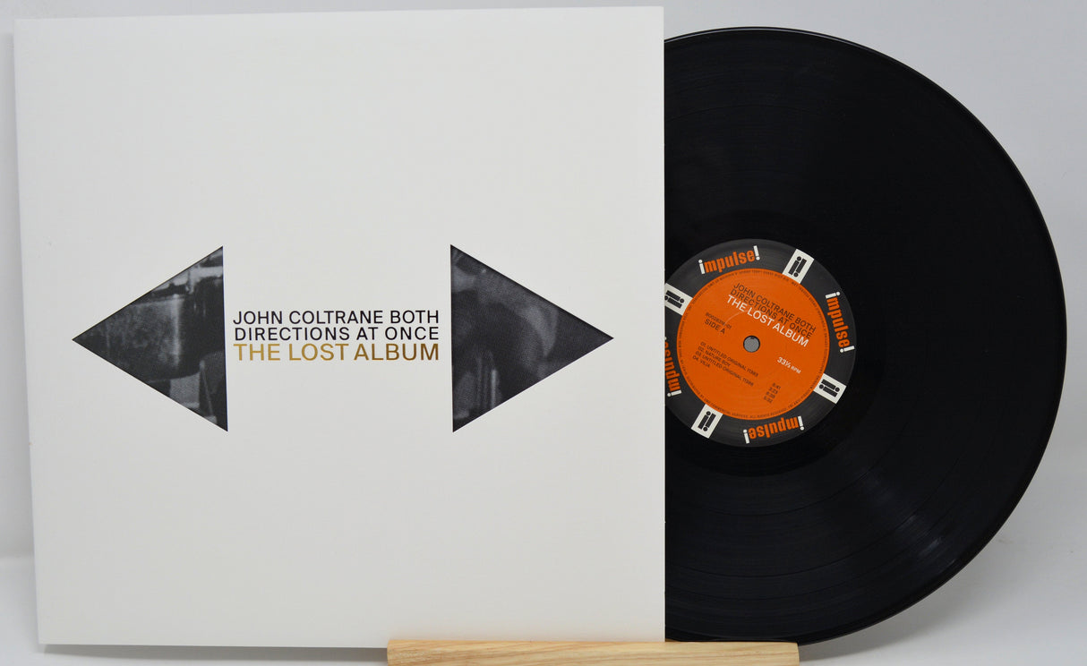 Front cover and vinyl record of John Coltrane Both Directions At Once The Lost Album with title