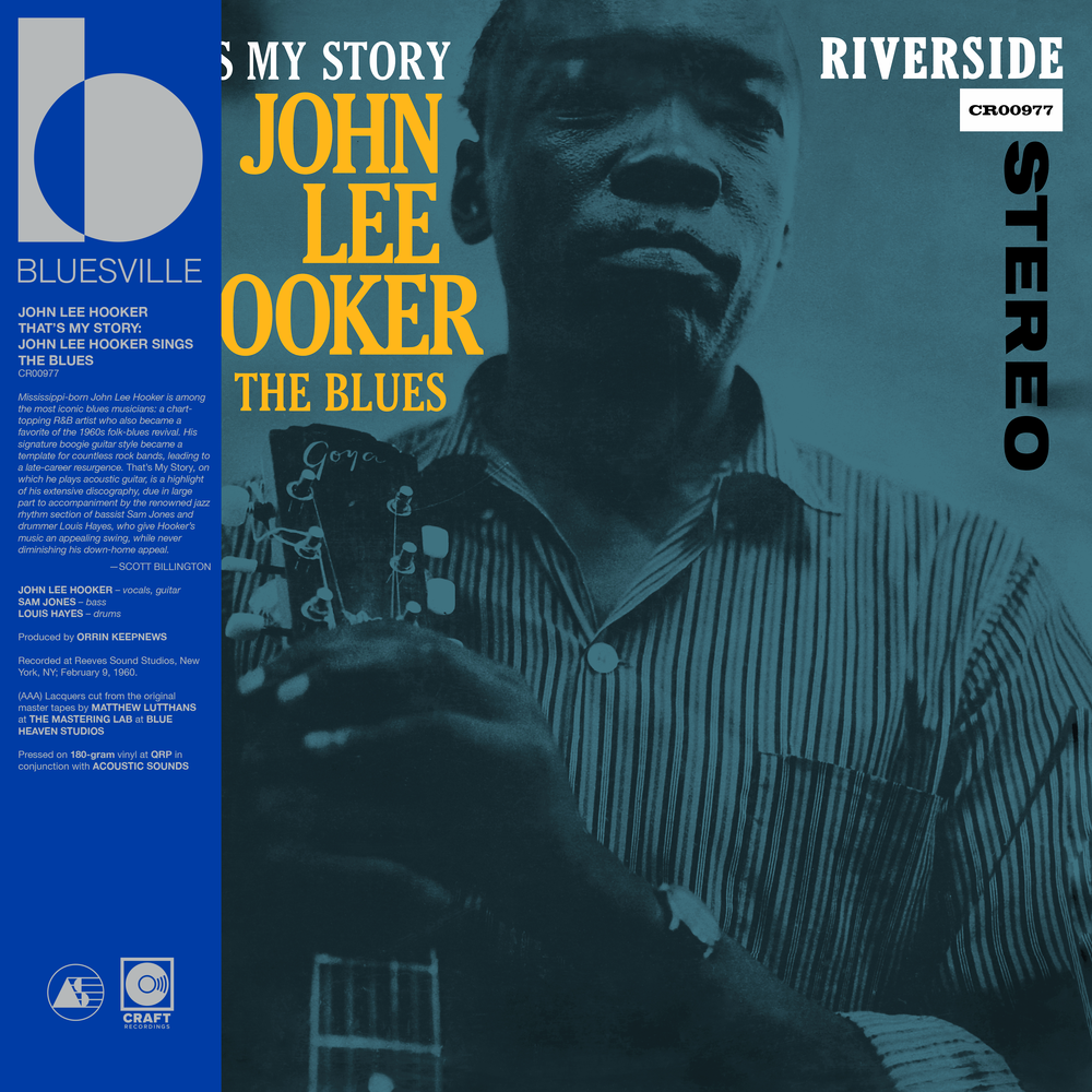Album cover of 'My Story' by John Lee Hooker with a blue and black color scheme.