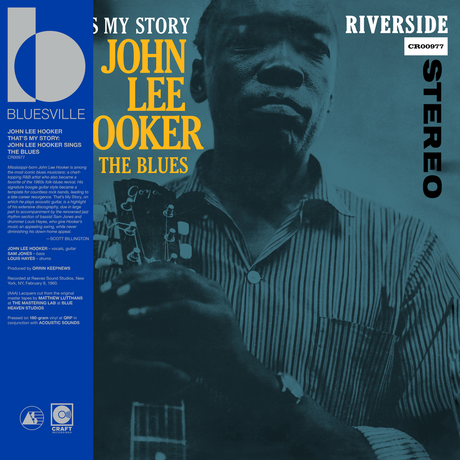 Album cover of 'My Story' by John Lee Hooker with a blue and black color scheme.