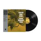 Vinyl record with cover featuring 'South Side Soul' by The John Wright Trio on a black background