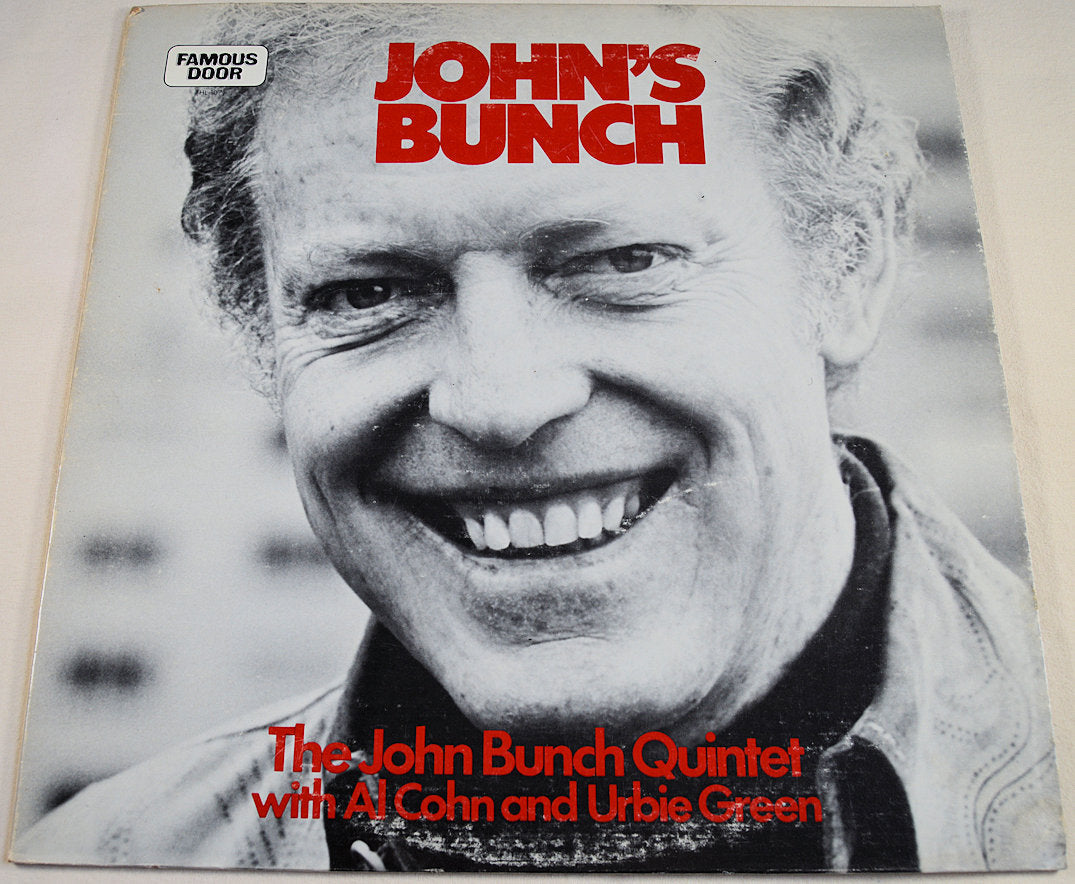 Front cover of John's Bunch LP with close-up portrait of John Bunch and bold album title