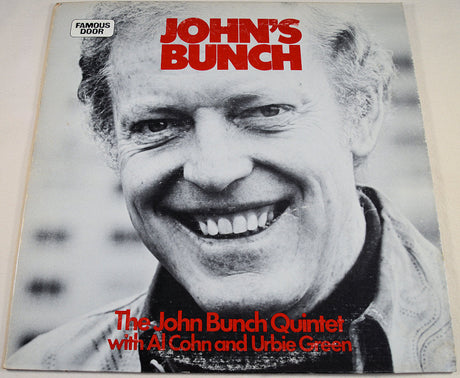 Front cover of John's Bunch LP with close-up portrait of John Bunch and bold album title
