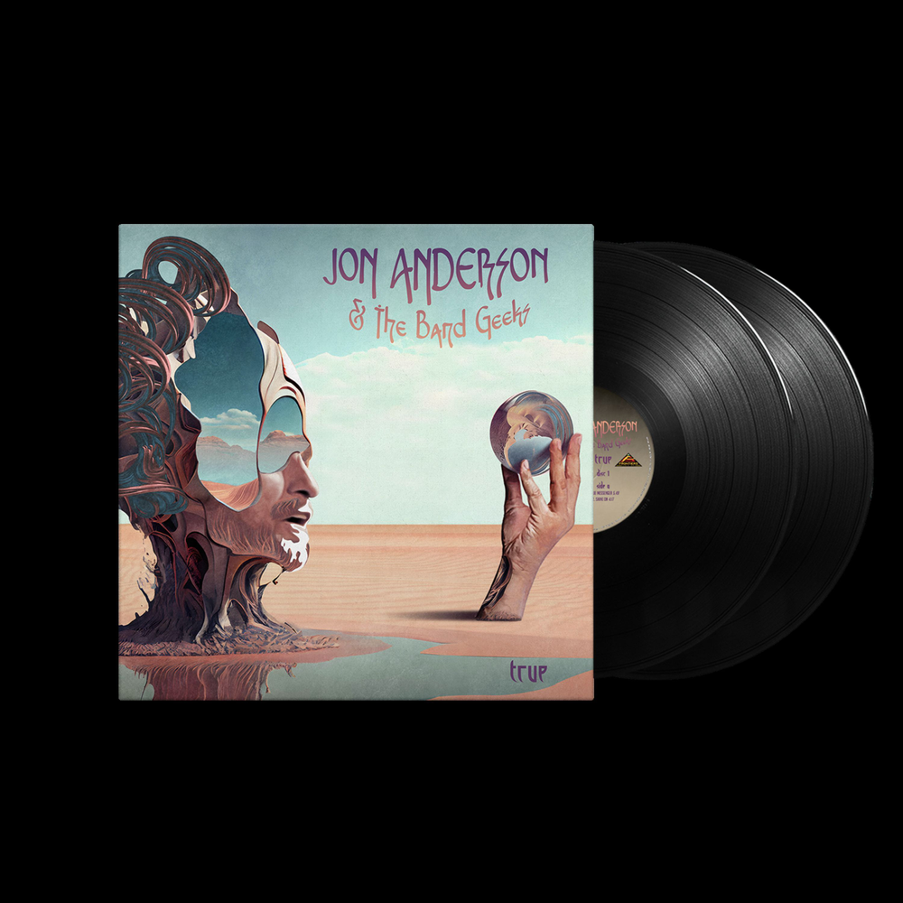 Vinyl album with cover featuring artistic design and text 'Jon Anderson & The Band Geeks'.