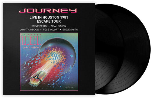 Journey Live in Houston 1981 Escape Tour double vinyl album cover with vibrant artwork