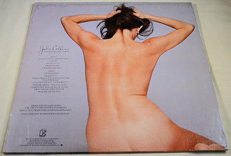 Back cover of Judy Collins Hard Times For Lovers vinyl LP featuring tracklist and artistic photo