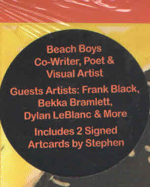 Product packaging with text about Beach Boys, Frank Black, Bekka Bramlett, Dylan LeBlanc, and signed artcards.