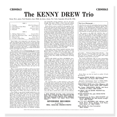 Back cover of the Kenny Drew Trio jazz album with tracklist and liner notes