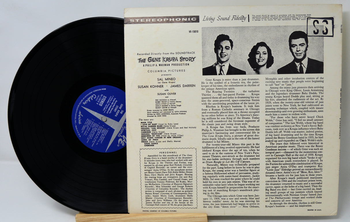 Vinyl record with a detailed cover featuring text and images of people.